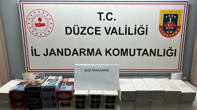 DÜZCE'DE 86 BİN MAKARON ELE GEÇİRİLDİ 