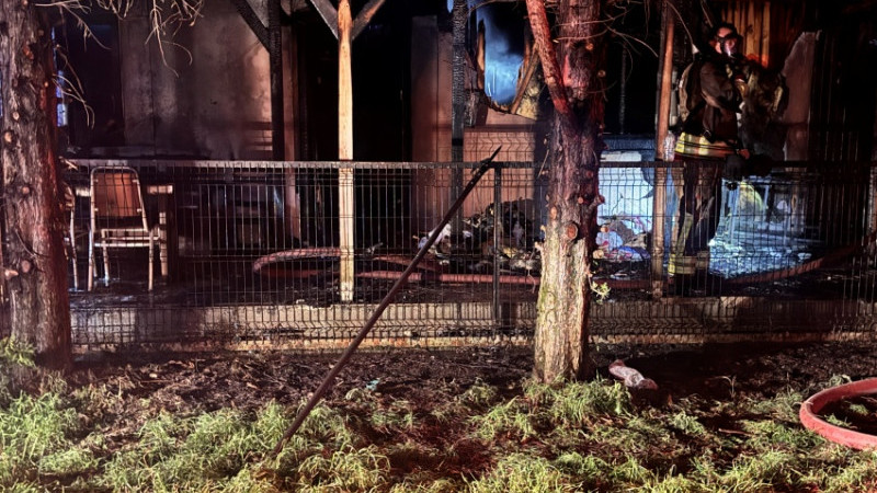 TEK KATLI EV ALEVLERE TESLİM OLDU